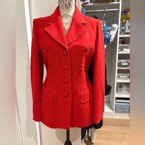 Moschino Red tailored blazer size 8
23.5 inche sleeve 
31 inches around waist